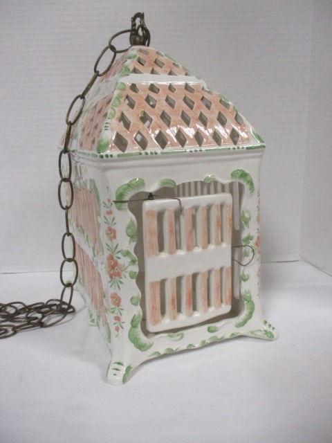 Italian Pottery Handpainted Decorative Bird Cage (1 of 7)