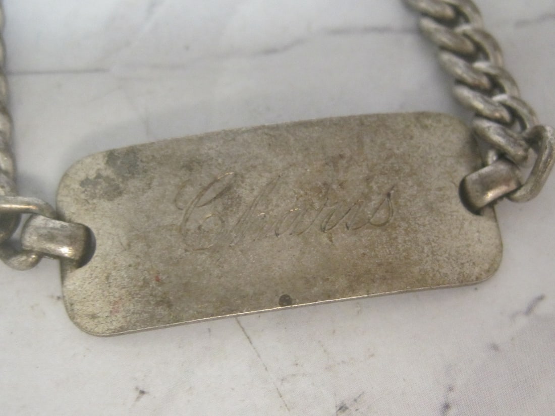 8" Sterling Silver Vintage ID Bracelet - 2