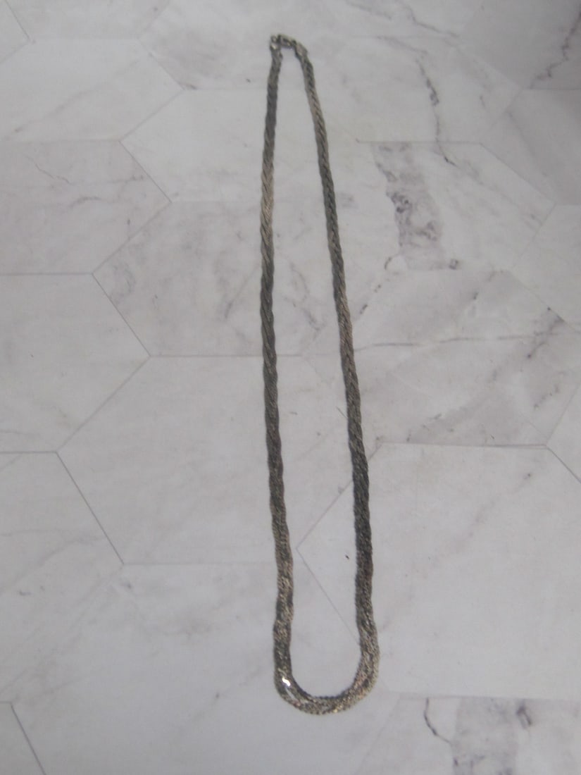 24" Sterling Silver Braided Chain: Weighs 13.1 grams