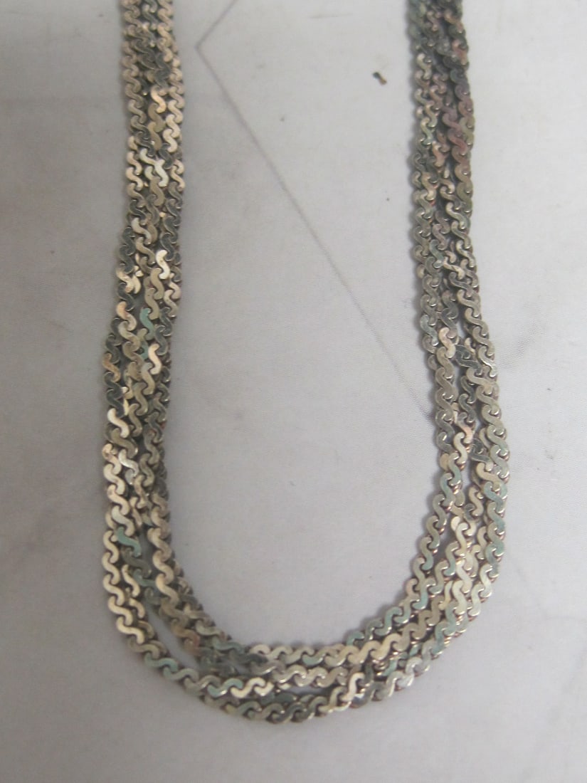 24" Sterling Silver Braided Chain - 2