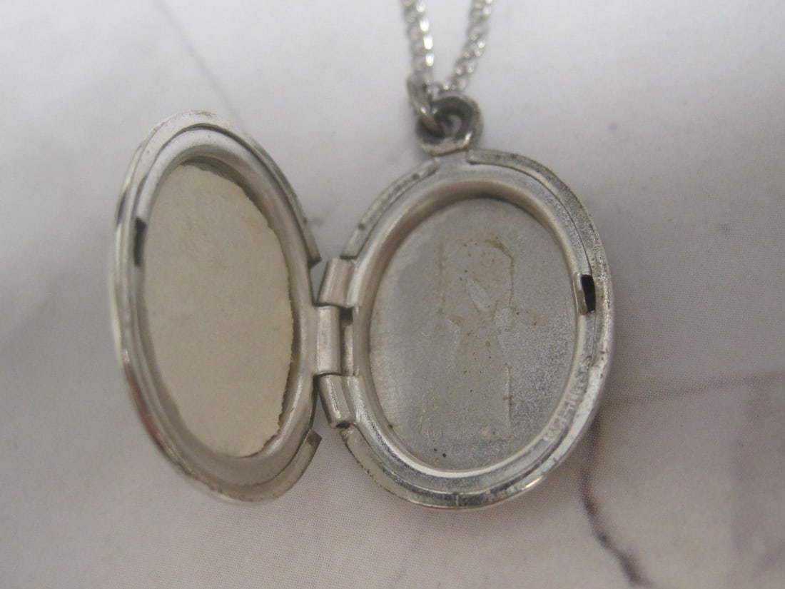 Sterling Silver Locket on 18" Sterling Silver Chain - 3