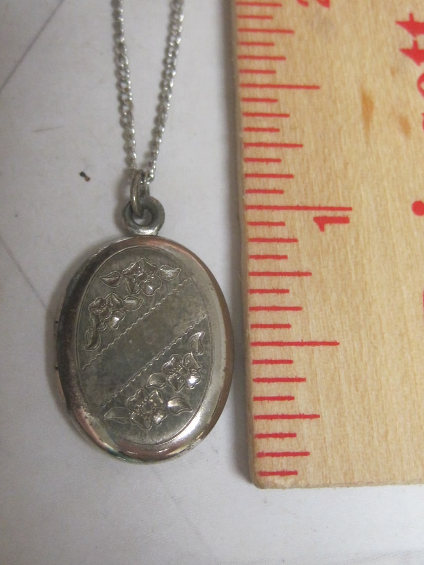 Sterling Silver Locket on 18" Sterling Silver Chain - 5