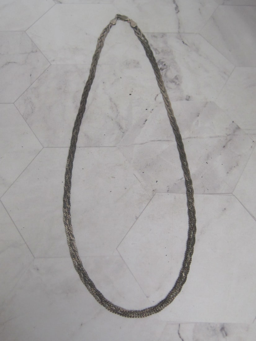 20" Sterling Silver Braided Chain: Weighs 11.7 grams
