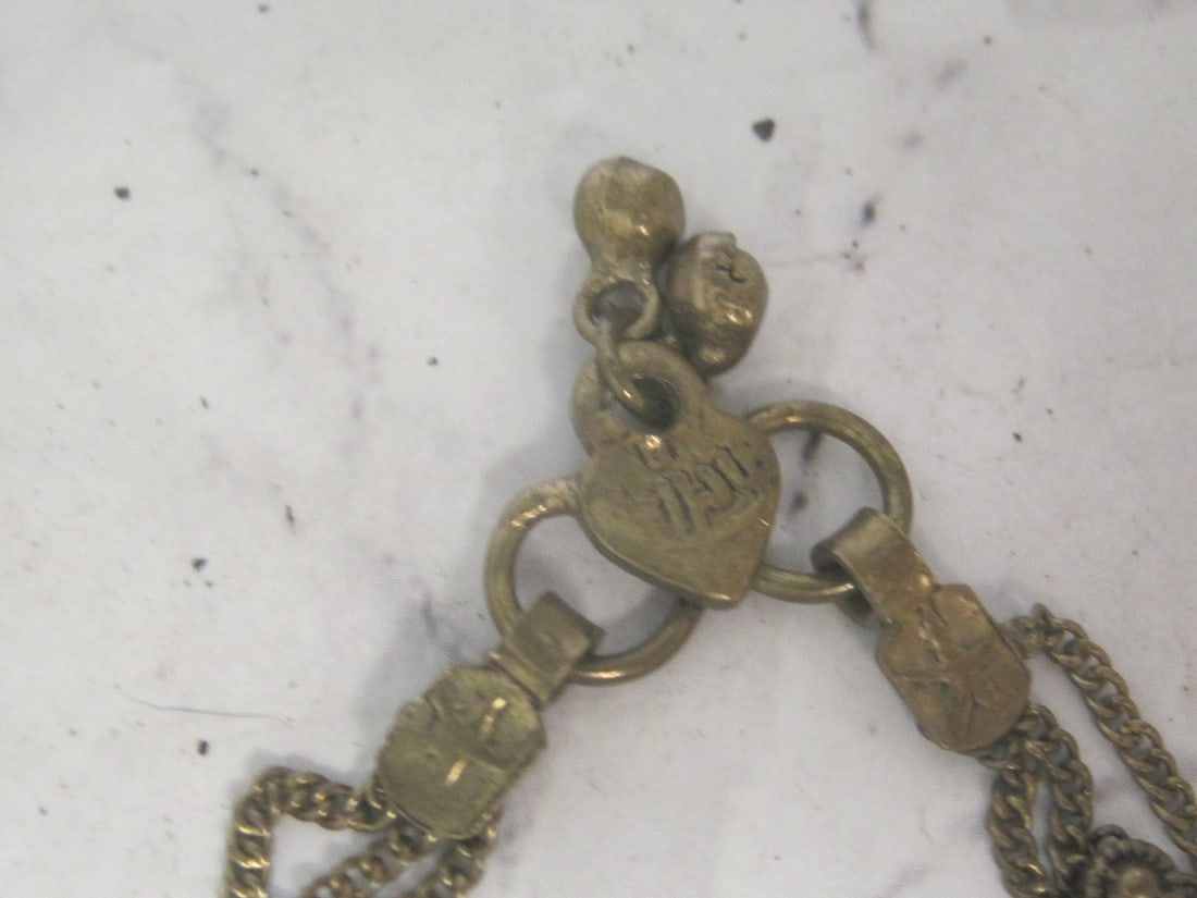 11" Victorian Gold-Filled Bracelet with Heart Locket Clasp - 2