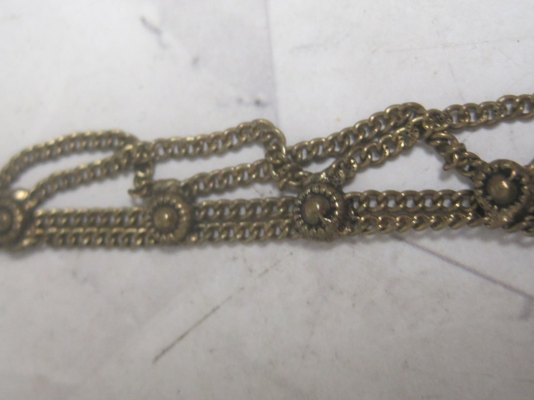 11" Victorian Gold-Filled Bracelet with Heart Locket Clasp - 3