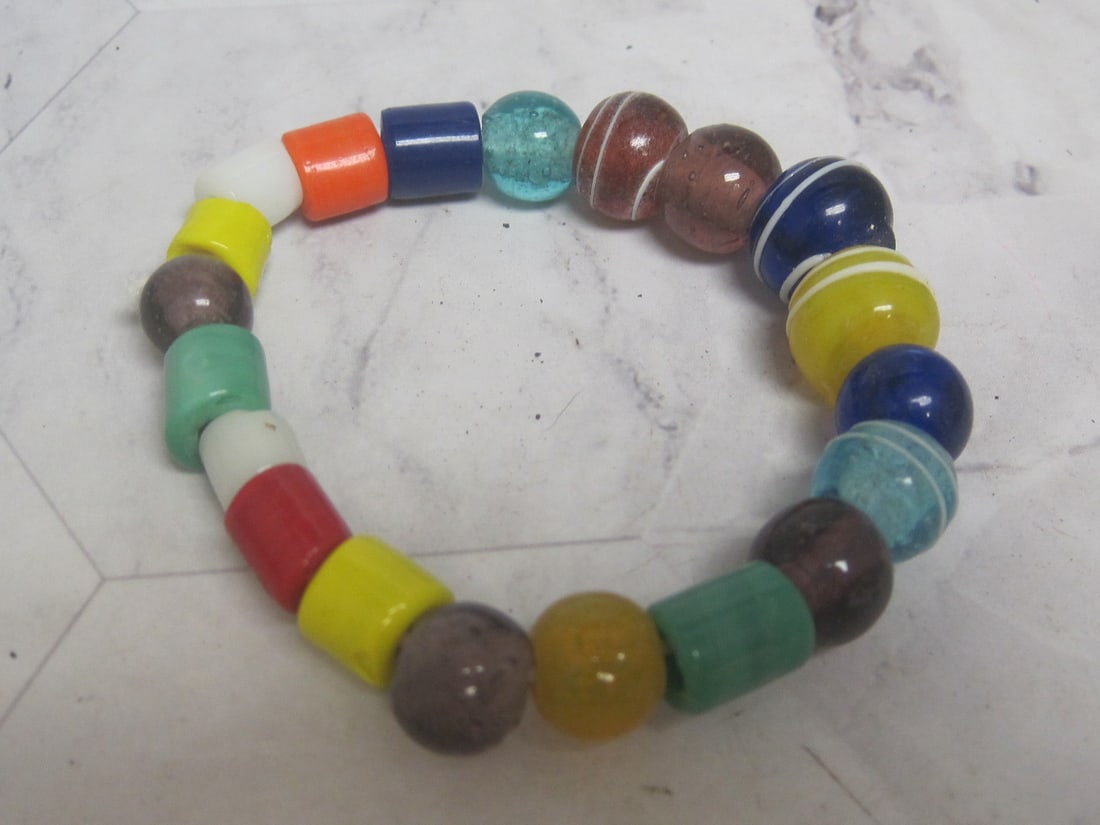 Antique Ventian Trade Bead Strength Bracelet: .