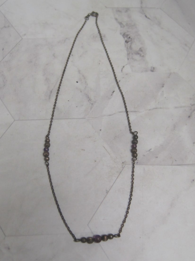 15" Antique 800 Silver Necklace: .