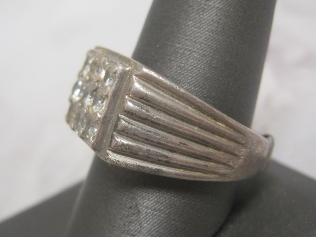 Man's Sterling Silver CZ Ring - 2