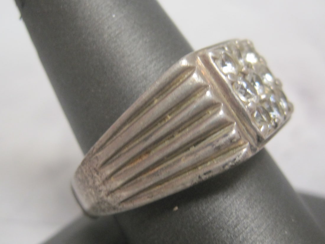 Man's Sterling Silver CZ Ring - 3