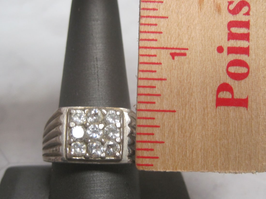 Man's Sterling Silver CZ Ring - 4
