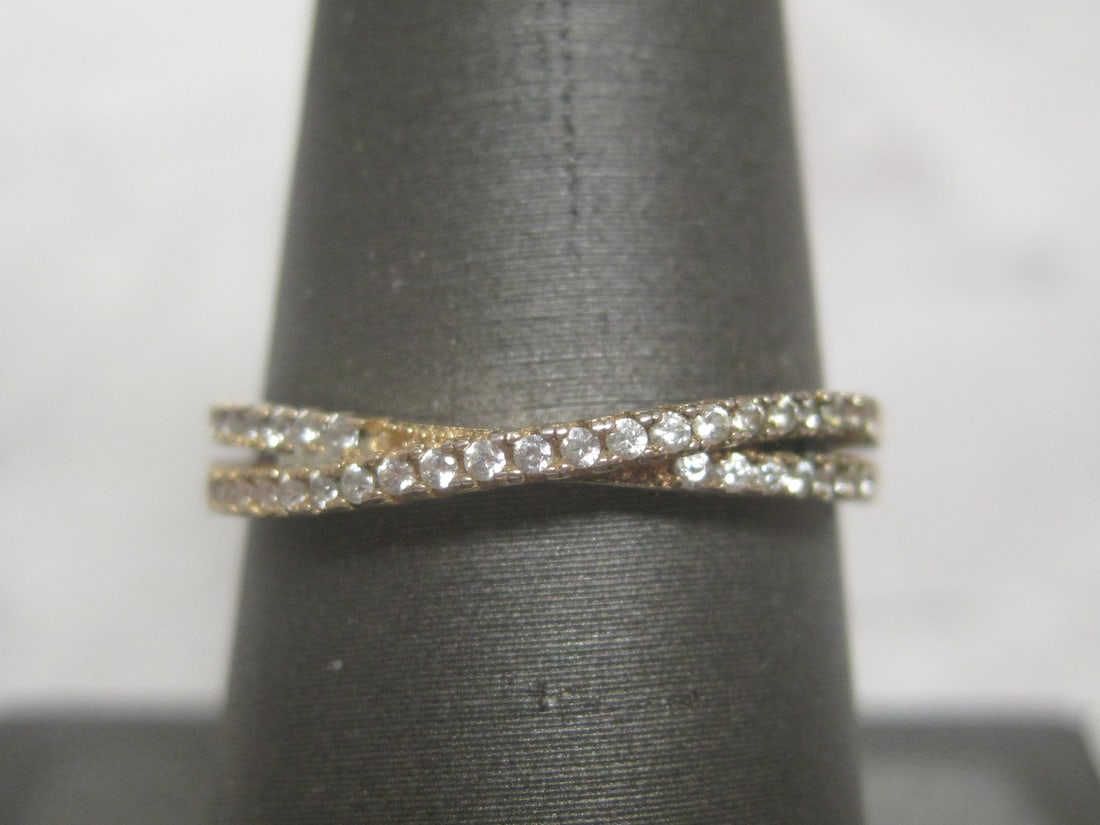 Gold over Sterling Silver CZ Band Ring (1 of 4)
