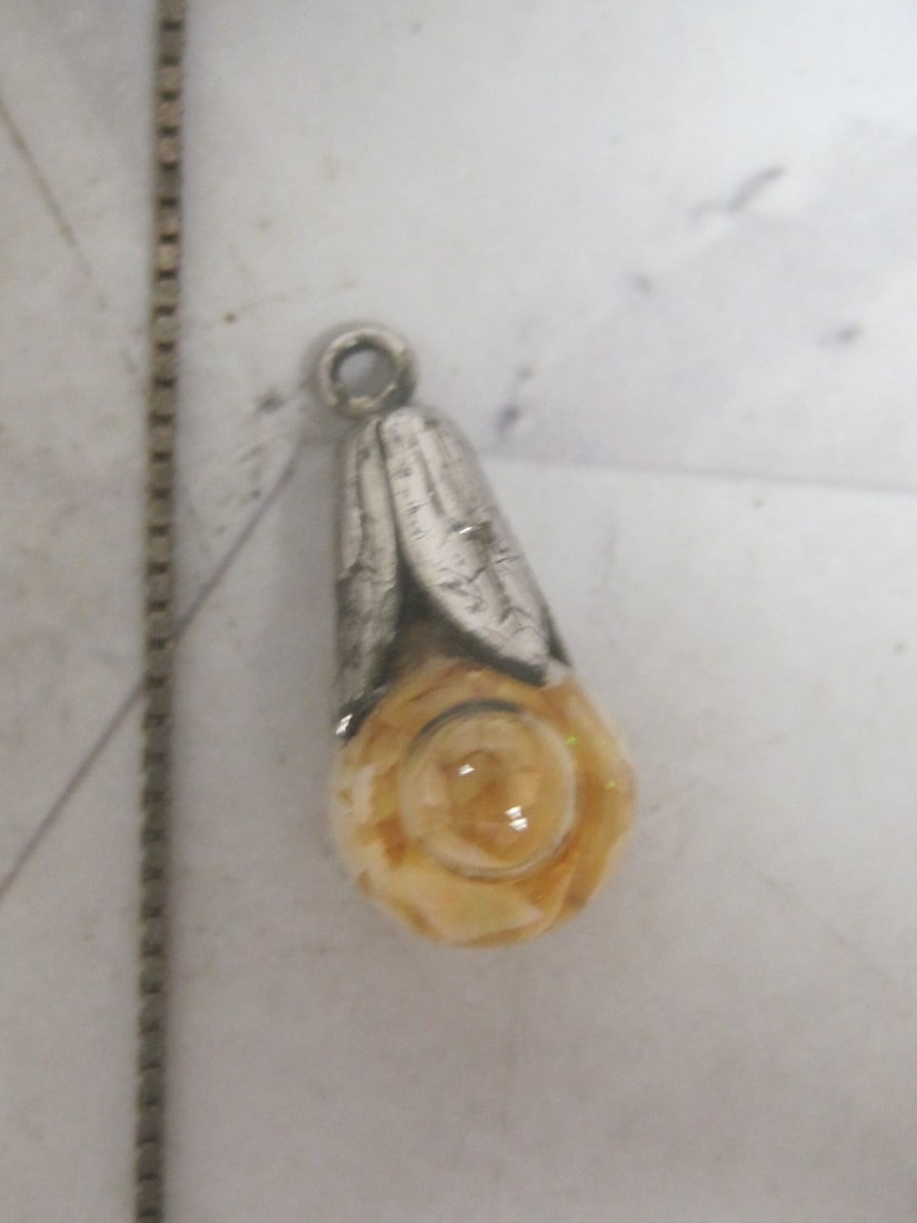 18" Sterling Silver Chain & Floating Opal Pendant - 2