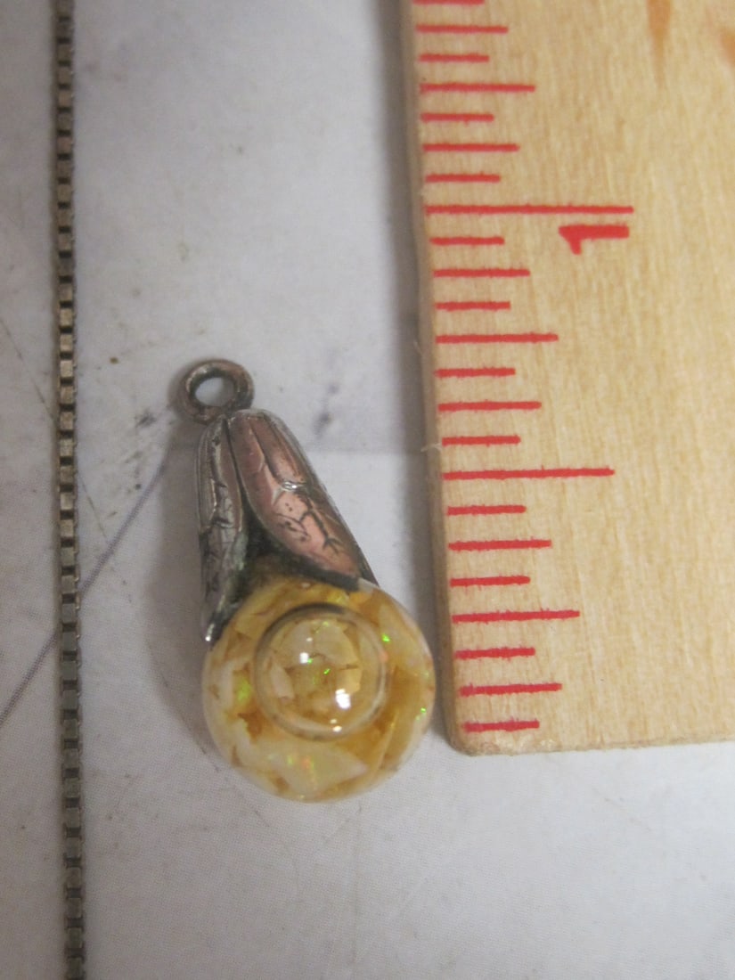 18" Sterling Silver Chain & Floating Opal Pendant - 4