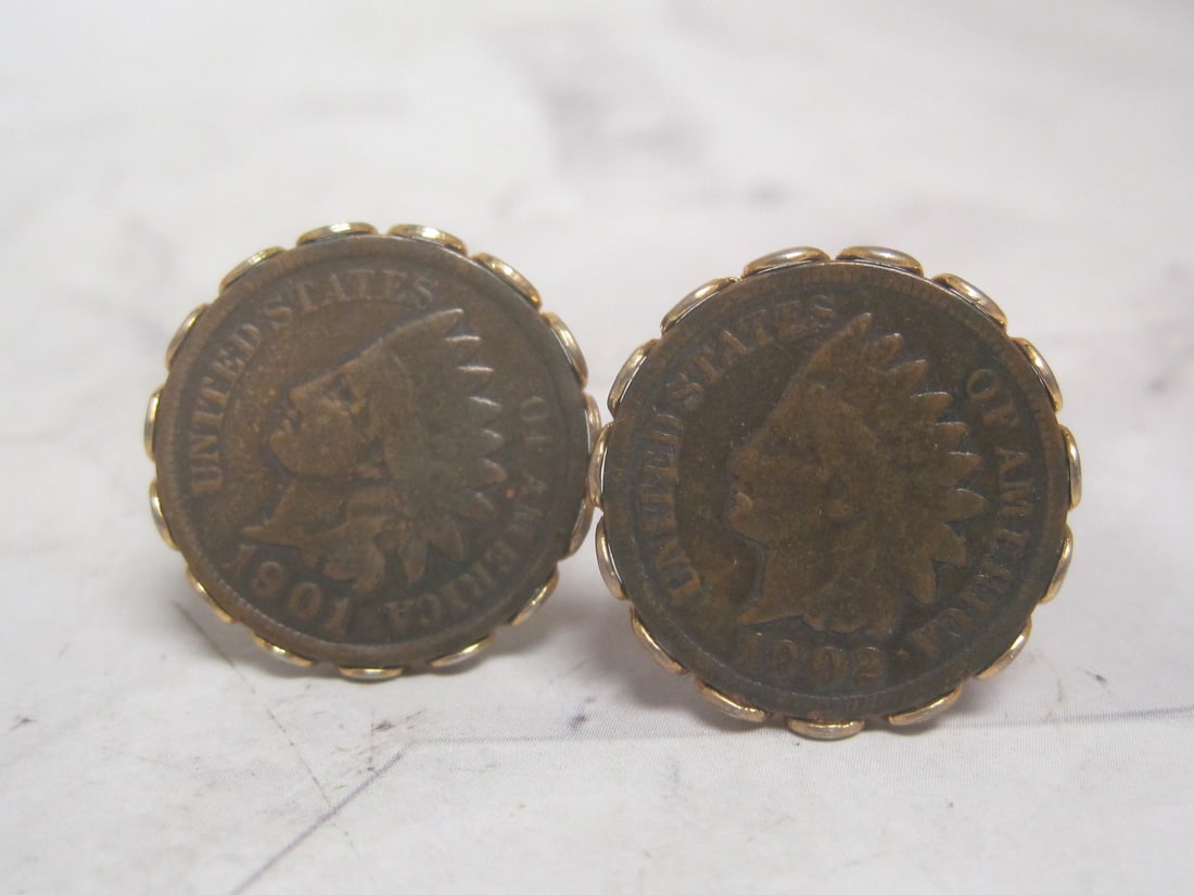 Indian Head Penny Cuff Links: .
