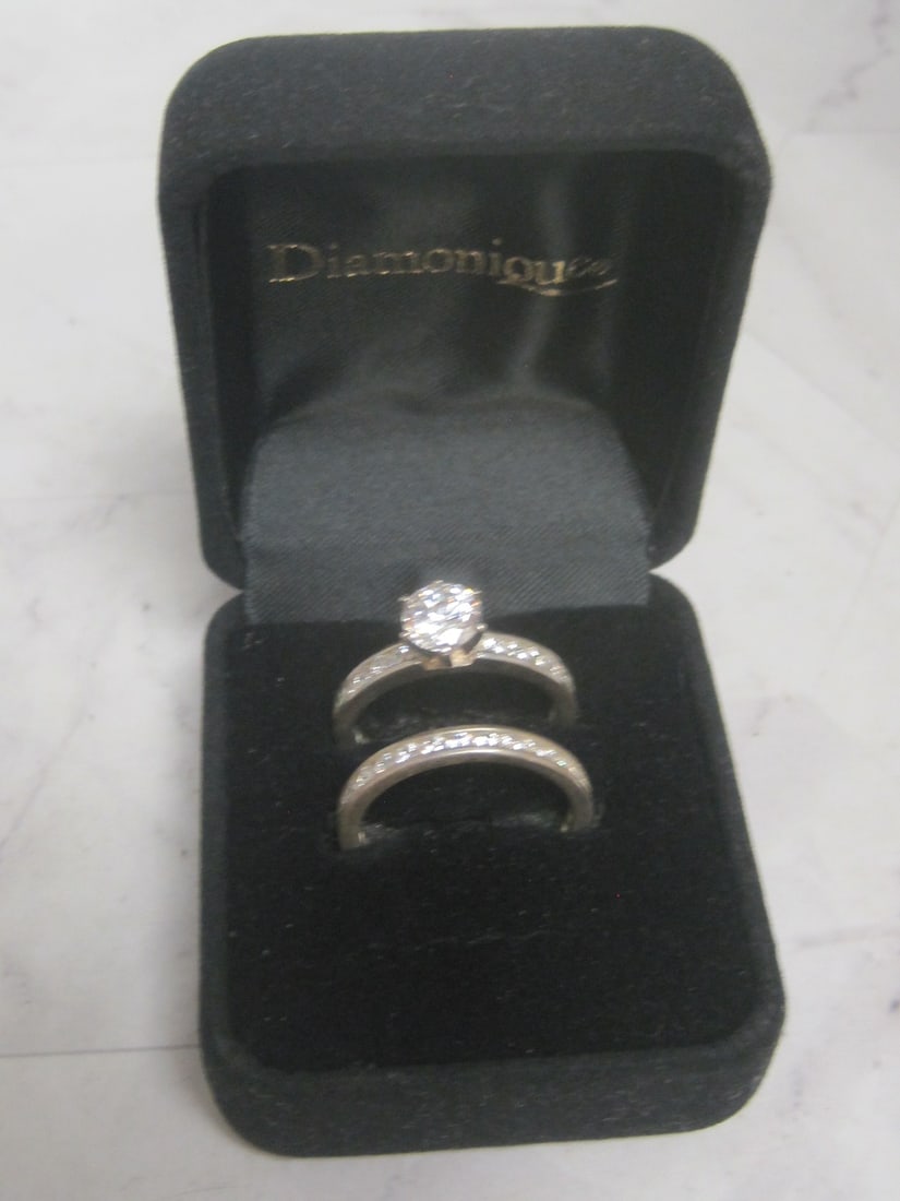 Sterling Silver Diamonique CZ Wedding Set (1 of 6)