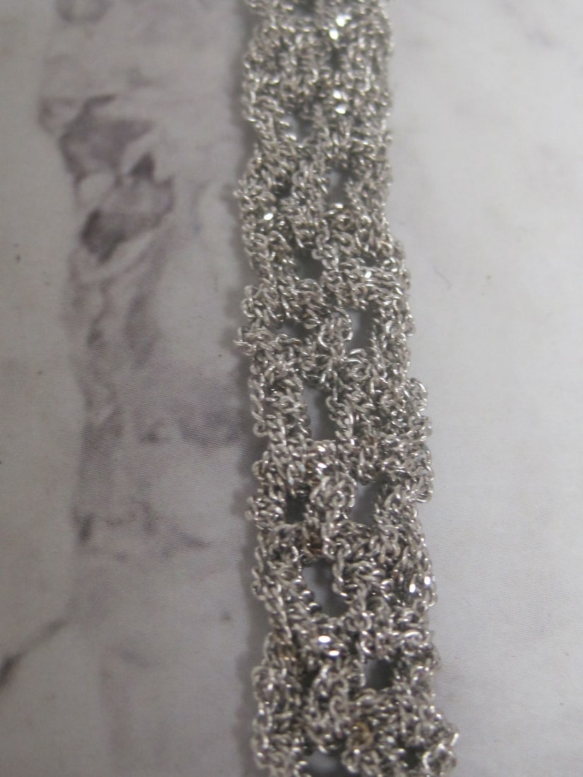 Very Unusual Sterling Silver Mesh Necklace - 3