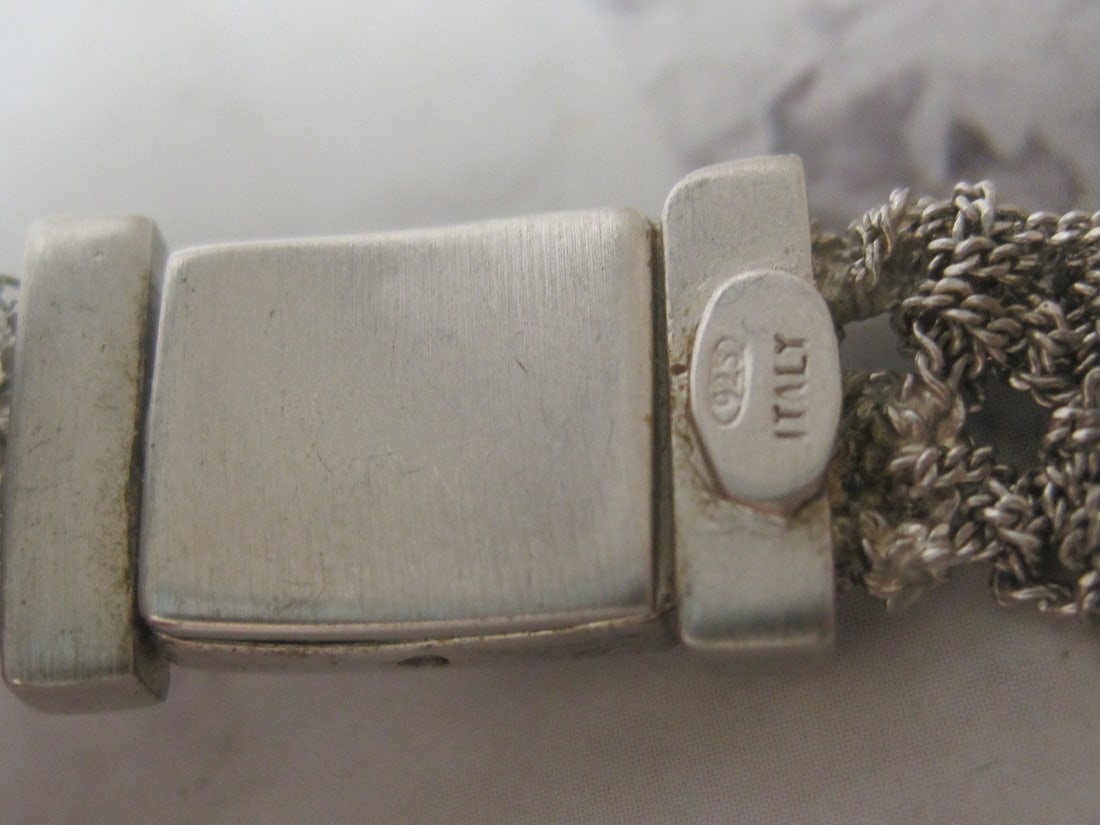 Very Unusual Sterling Silver Mesh Necklace - 5