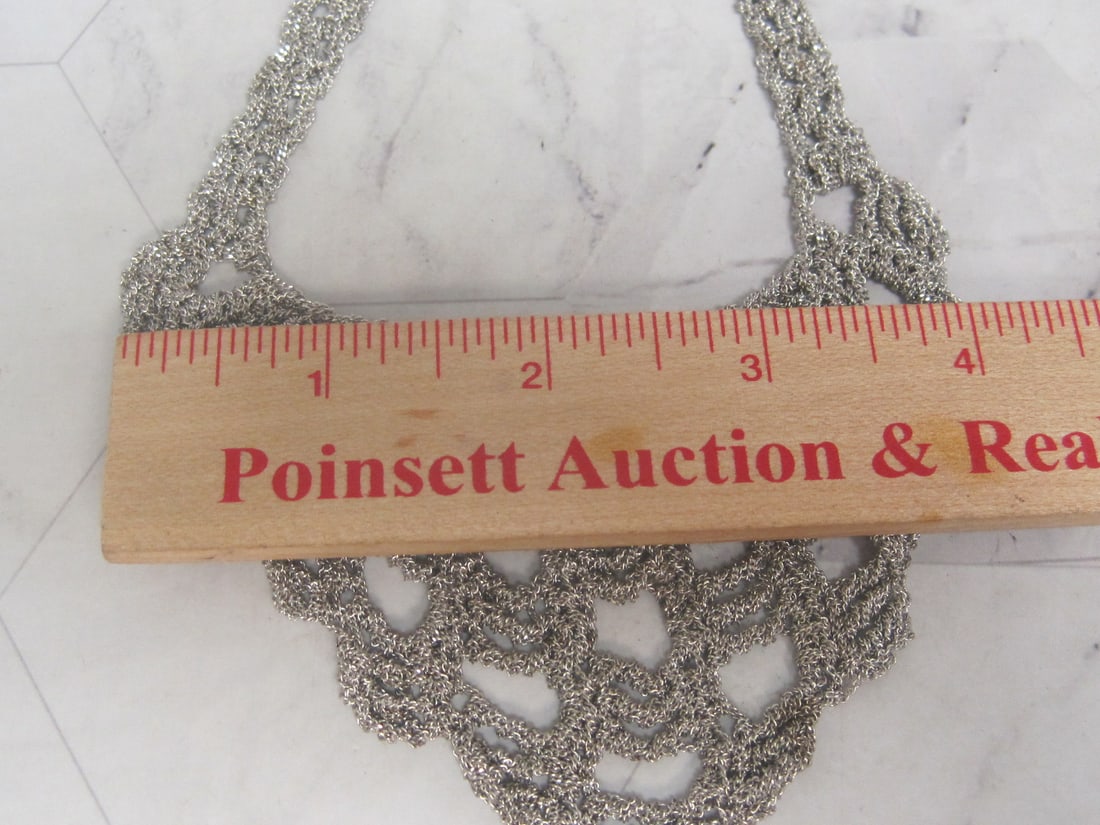 Very Unusual Sterling Silver Mesh Necklace - 6