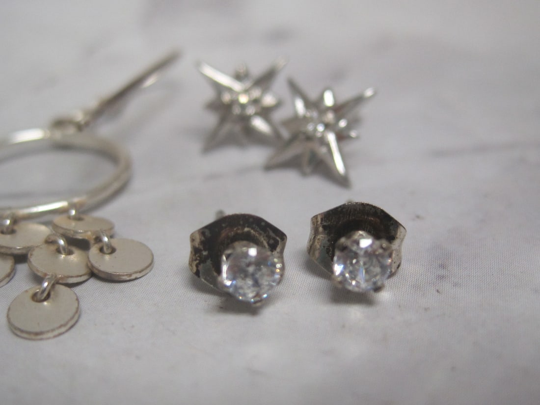 Lot of 3 Pairs of Sterling Silver Earrings - 2