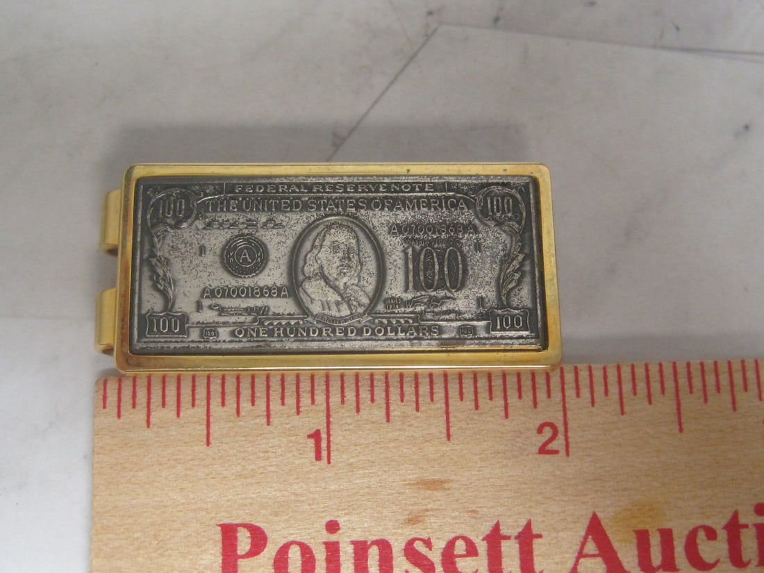 Vintage Anson 1974 $100 Bill Tie Clip - 3