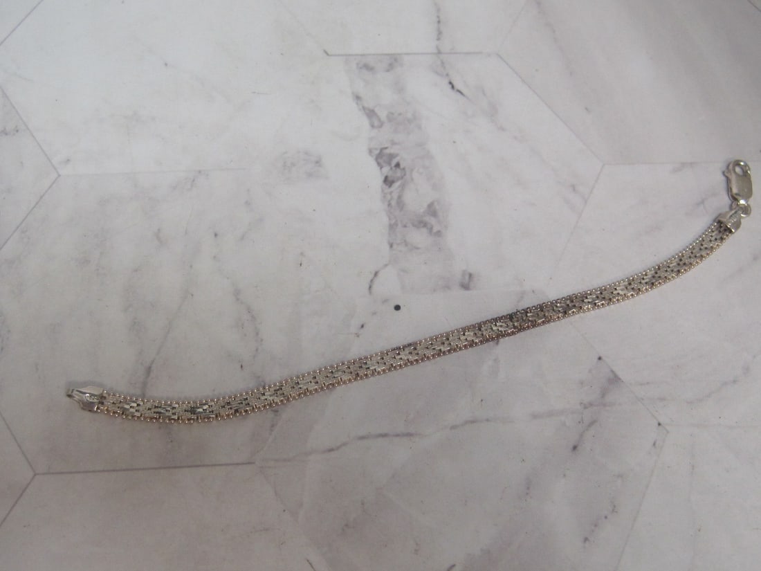 7" Sterling Silver Riccio Bracelet: Weighs 10.7 grams