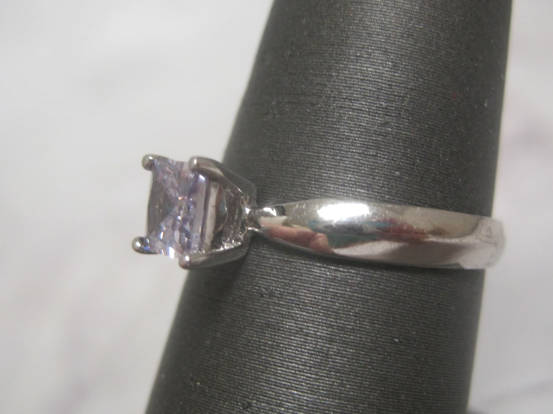 Sterling Silver Ring with Light Purple Stone - 2