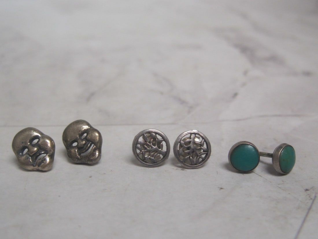 Lot of 3 Pairs of Sterling Silver Earrings (1 of 5)