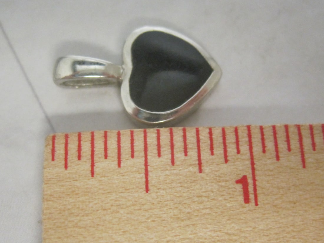 Sterling Silver Onyx Heart Pendant & Sterling Silver Blue Topaz Pendant - 4