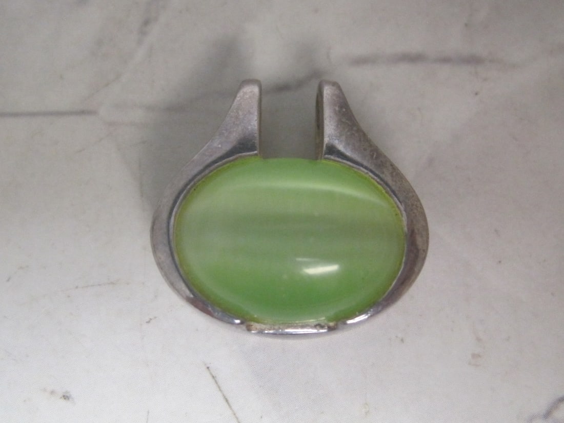 Sterling Silver Slide with Green Stone: Weighs 7.2 grams