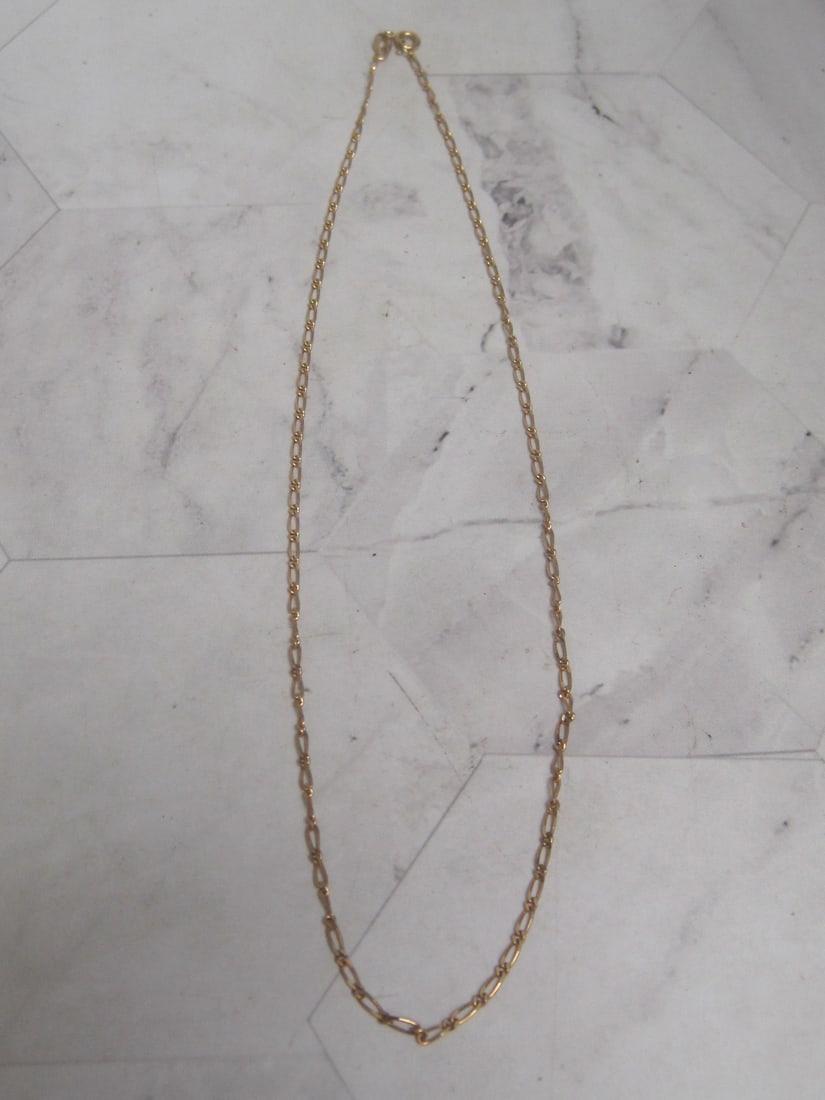 15" 18k Gold Figaro Style Chain: Weighs 2.7 grams