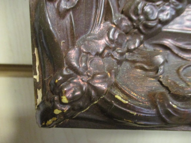 Ornated Bronzed Wood Frame Wall Mirror - 4