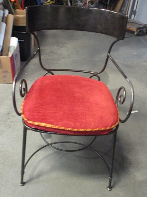 Decorative Scroll Metal Chair with Seat Cushion (1 of 5)