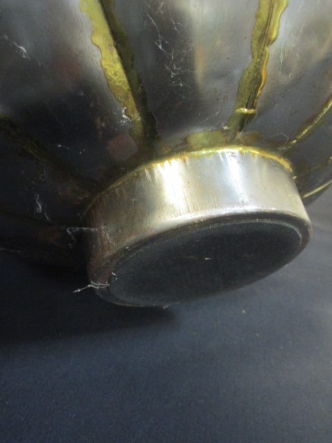 Large Silvertone Metal Pumpkin Jar/Vase - 5
