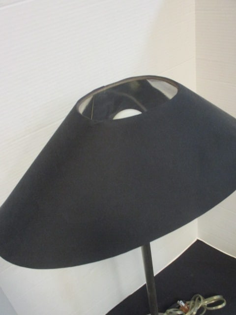 Contemporary Metal Candlestick Table Lamp with Black Shade - 4