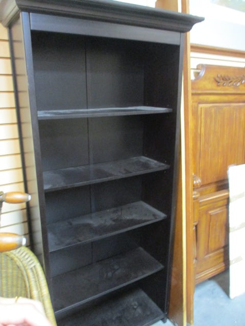 Black Painted Wood 5 Shelf Bookcase (1 of 4)