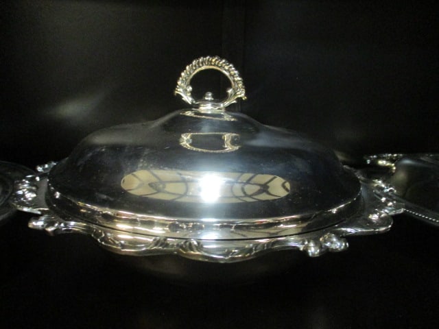 3 Vintage Silverplated Casserole Servers with Lids - 4
