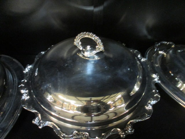 3 Vintage Silverplated Casserole Servers with Lids - 5