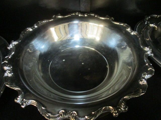 3 Vintage Silverplated Casserole Servers with Lids - 6
