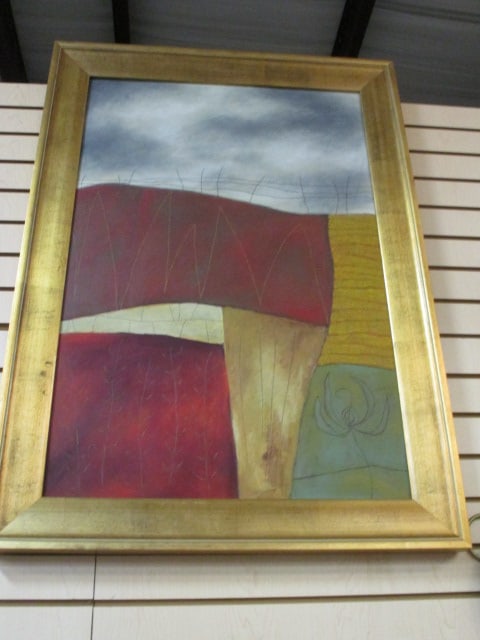Framed Abstract Textured Artwork on Board (1 of 4)
