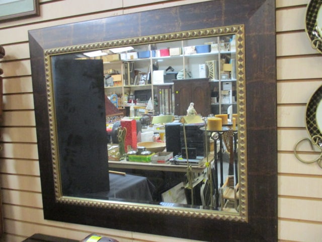 Decorative Wood Framed Beveled Edge Wall Mirror (1 of 2)