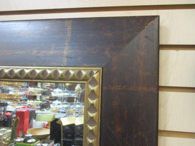 Decorative Wood Framed Beveled Edge Wall Mirror - 2