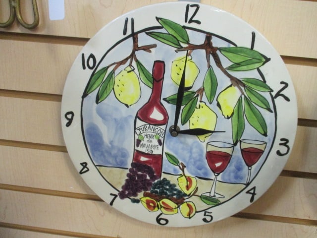 Hand-Painted "Jurancon" Wine Quartz Wall Clock (1 of 4)