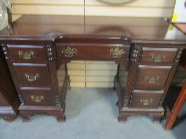 Vintage 7-Drawer Vanity Dresser or Desk: 45" x 18 1/2" x 30 1/2", Local Pickup Only