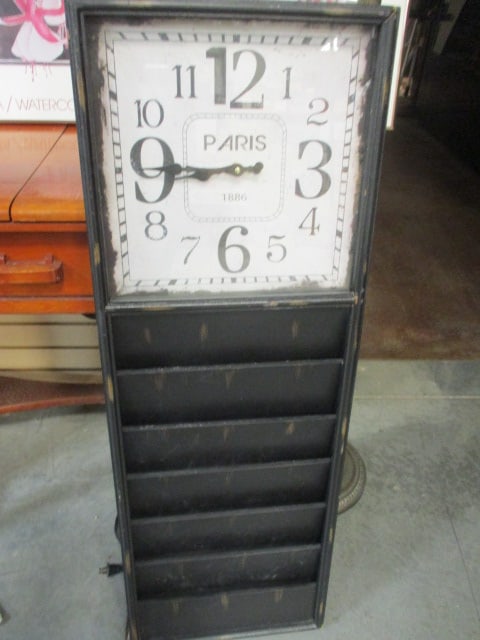 Home Accents "Paris" 6 Slot Mail/Paper Divider Wall Quartz Wall Clock (1 of 5)