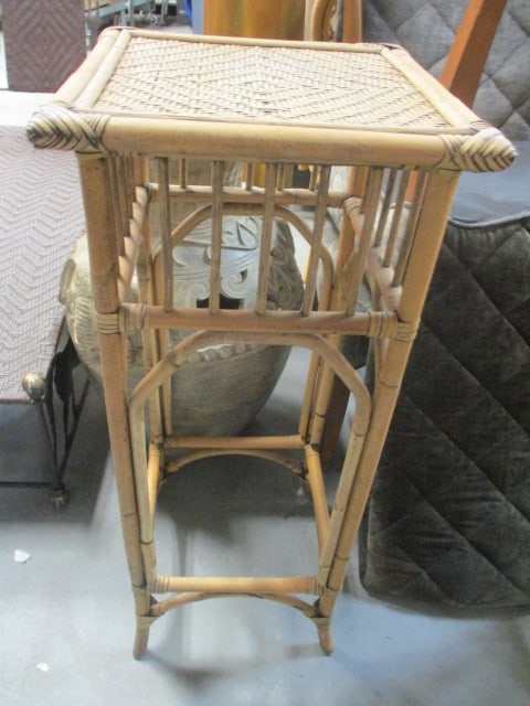 Vintage Bamboo and Rattan Plant Stand (1 of 4)