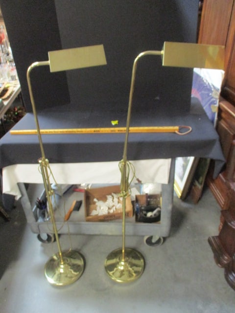 2 Brass Pharmacy Style Floor Lamps (1 of 6)