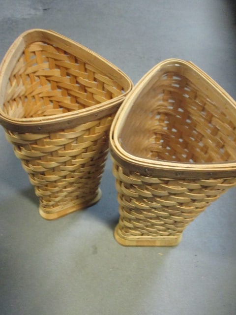 2 Longaberger Collector's Club "Heartwood" Baskets - Signed and Dated: 7" x 12" each