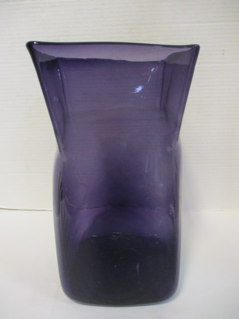 Vintage Blenko? Purple Glass Vase: 11 3/4"
