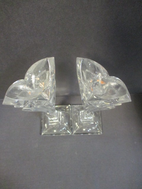 3 Pairs of Vintage Crystal Glass Candle Holders - 10