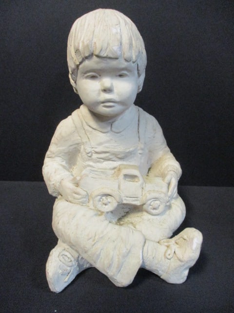 Vintage Austin Productions "Bright Eyes Boy" by Dee Crowley Plaster Sculpture: 8 1/2"